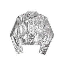 Load image into Gallery viewer, Silver Gloss Laser Cropped Jacket
