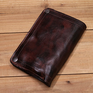 Retro Handmade Leather Wallet Multi Card Slots Wallet