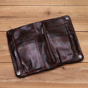 Retro Handmade Leather Wallet Multi Card Slots Wallet